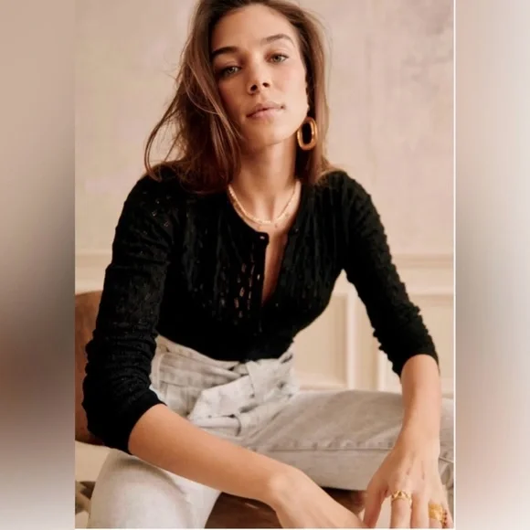 Sézane Philippe black cardigan - Picture 1 of 8